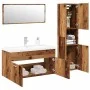 Juego de muebles de baño 4 piezas madera ingeniería envejecida by , Bathroom furniture - Ref: Foro24-3328599, Price: 316,55 €...
