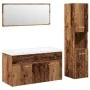 Juego de muebles de baño 4 piezas madera ingeniería envejecida by , Bathroom furniture - Ref: Foro24-3328599, Price: 316,55 €...