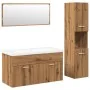 Juego de muebles baño 4 piezas madera ingeniería roble artisan by , Bathroom furniture - Ref: Foro24-3328600, Price: 323,42 €...