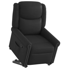 Sillón reclinable vertical de cuero sintético negro brillante by , Armchairs - Ref: Foro24-3303418, Price: 292,22 €, Discount: %