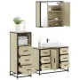 Set de muebles de baño 3 pzas madera contrachapada roble Sonoma by , Bathroom furniture - Ref: Foro24-3301021, Price: 264,51 ...
