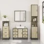 Set de muebles de baño 3 pzas madera contrachapada roble Sonoma by , Bathroom furniture - Ref: Foro24-3301021, Price: 264,51 ...