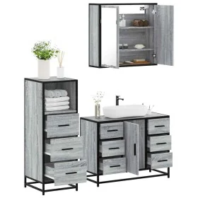 Set de muebles de baño 3 pzas madera contrachapada gris sonoma von , Badezimmermöbel - Ref: Foro24-3301023, Preis: 293,22 €, ...