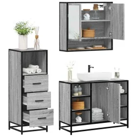 Set de muebles de baño 3 pzas madera contrachapada gris sonoma von , Badezimmermöbel - Ref: Foro24-3301063, Preis: 239,79 €, ...