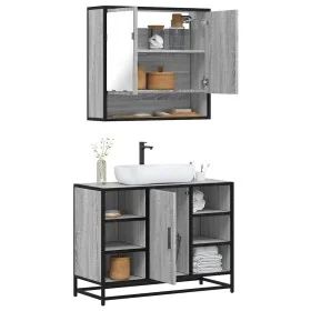 Set de muebles de baño 2 pzas madera contrachapada gris sonoma von , Badezimmermöbel - Ref: Foro24-3300943, Preis: 151,18 €, ...
