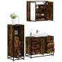 Set de muebles baño 3 pzas madera contrachapada roble ahumado by , Bathroom furniture - Ref: Foro24-3300962, Price: 264,58 €,...