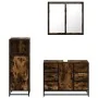 Set de muebles baño 3 pzas madera contrachapada roble ahumado by , Bathroom furniture - Ref: Foro24-3300962, Price: 264,58 €,...
