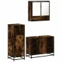 Set de muebles baño 3 pzas madera contrachapada roble ahumado by , Bathroom furniture - Ref: Foro24-3301002, Price: 215,10 €,...