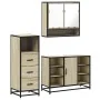 Set de muebles de baño 3 pzas madera contrachapada roble Sonoma by , Bathroom furniture - Ref: Foro24-3301061, Price: 221,56 ...