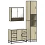 Set de muebles de baño 3 pzas madera contrachapada roble Sonoma by , Bathroom furniture - Ref: Foro24-3301111, Price: 328,64 ...