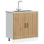Mueble bajo para fregadero Lucca madera artesanal de roble by , Kitchen cabinets - Ref: Foro24-853696, Price: 84,12 €, Discou...