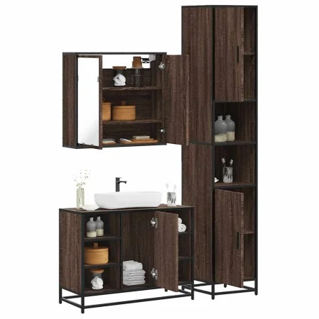 Set de muebles baño 3 pzas madera contrachapada roble marrón von , Badezimmermöbel - Ref: Foro24-3301094, Preis: 264,22 €, Ra...