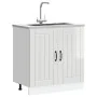 Mueble bajo fregadero Lucca blanca de alto brillo de , Armarios de cocina - Ref: Foro24-853689, Precio: 84,64 €, Descuento: %