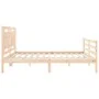 Bed frame with solid wood headboard 200x200 cm by vidaXL, Beds and slatted bases - Ref: Foro24-3194071, Price: 175,14 €, Disc...