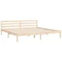 Bed frame with solid wood headboard 200x200 cm by vidaXL, Beds and slatted bases - Ref: Foro24-3194071, Price: 175,14 €, Disc...