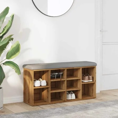 Banco zapatero madera de ingeniería roble artesanal 102x32x50cm von , Bänke für Hallen und Lager - Ref: Foro24-857626, Preis:...
