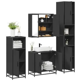 Juego de muebles de baño 4 pzas madera contrachapada negro von , Badezimmermöbel - Ref: Foro24-3301185, Preis: 365,15 €, Raba...