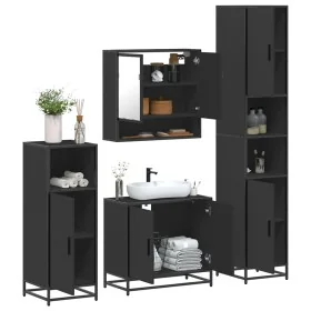 Juego de muebles de baño 4 pzas madera contrachapada negro von , Badezimmermöbel - Ref: Foro24-3301215, Preis: 361,04 €, Raba...