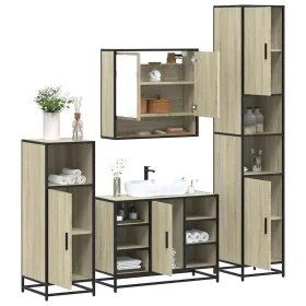 Juego de muebles de baño 4 pzas contrachapada roble sonoma von , Badezimmermöbel - Ref: Foro24-3301241, Preis: 392,31 €, Raba...