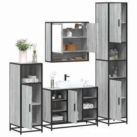 Set de muebles de baño 4 pzas madera contrachapada gris sonoma by , Bathroom furniture - Ref: Foro24-3301243, Price: 415,84 €...