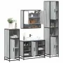 Set de muebles de baño 4 pzas madera contrachapada gris sonoma de , Muebles de baño - Ref: Foro24-3301243, Precio: 415,59 €, ...
