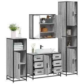 Set de muebles de baño 4 pzas madera contrachapada gris sonoma von , Badezimmermöbel - Ref: Foro24-3301203, Preis: 473,94 €, ...