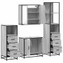 Set de muebles de baño 4 pzas madera contrachapada gris sonoma de , Muebles de baño - Ref: Foro24-3301248, Precio: 336,86 €, ...