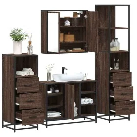 Set de muebles baño 4 pzas madera contrachapada roble marrón von , Badezimmermöbel - Ref: Foro24-3301274, Preis: 331,62 €, Ra...