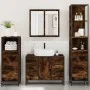 Set de muebles baño 4 pzas madera contrachapada roble ahumado de , Muebles de baño - Ref: Foro24-3301262, Precio: 407,69 €, D...