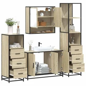Juego de muebles de baño 4 pzas contrachapada roble sonoma von , Badezimmermöbel - Ref: Foro24-3301281, Preis: 327,72 €, Raba...