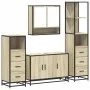 Juego de muebles de baño 4 pzas contrachapada roble sonoma von , Badezimmermöbel - Ref: Foro24-3301281, Preis: 326,97 €, Raba...