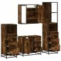 Set de muebles baño 4 pzas madera contrachapada roble ahumado by , Bathroom furniture - Ref: Foro24-3301257, Price: 332,01 €,...