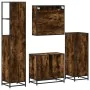 Set de muebles baño 4 pzas madera contrachapada roble ahumado by , Bathroom furniture - Ref: Foro24-3301257, Price: 332,01 €,...