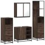 Set de muebles baño 4 pzas madera contrachapada roble marrón de , Muebles de baño - Ref: Foro24-3301269, Precio: 327,69 €, De...