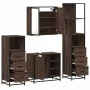 Set de muebles baño 4 pzas madera contrachapada roble marrón de , Muebles de baño - Ref: Foro24-3301269, Precio: 327,69 €, De...