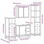 Set de muebles baño 4 pzas madera contrachapada roble marrón de , Muebles de baño - Ref: Foro24-3301269, Precio: 327,69 €, De...