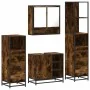 Set de muebles baño 4 pzas madera contrachapada roble ahumado de , Muebles de baño - Ref: Foro24-3301297, Precio: 314,06 €, D...