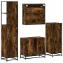 Set de muebles baño 4 pzas madera contrachapada roble ahumado de , Muebles de baño - Ref: Foro24-3301297, Precio: 314,06 €, D...