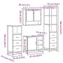 Set de muebles baño 4 pzas madera contrachapada roble ahumado de , Muebles de baño - Ref: Foro24-3301297, Precio: 314,06 €, D...