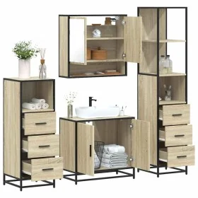 Juego de muebles de baño 4 pzas contrachapada roble sonoma von , Badezimmermöbel - Ref: Foro24-3301276, Preis: 311,82 €, Raba...