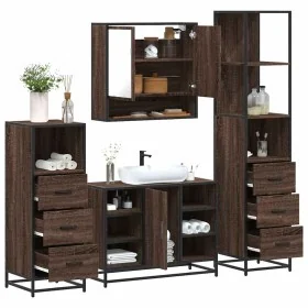 Set de muebles baño 4 pzas madera contrachapada roble marrón von , Badezimmermöbel - Ref: Foro24-3301304, Preis: 344,28 €, Ra...