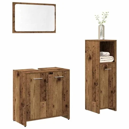 Juego de muebles de baño 3 piezas madera ingeniería envejecida von , Badezimmermöbel - Ref: Foro24-3328559, Preis: 115,20 €, ...