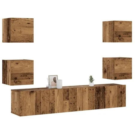 Muebles de TV de pared 6 uds madera vieja madera de ingeniería von , TV-Möbel - Ref: Foro24-3328967, Preis: 169,46 €, Rabatt: %