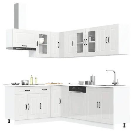 Mueble cocina Kalmar blanco brillo 11 pzas madera contrachapada von , Küchenschränke - Ref: Foro24-3314883, Preis: 785,16 €, ...