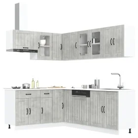 Mueble cocina Lucca gris hormigón 11 pzas madera contrachapada de , Armarios de cocina - Ref: Foro24-3314895, Precio: 687,50 ...