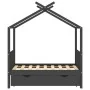 Children's bed frame and gray pine wood drawer 70x140cm by vidaXL, Cribs and beds for children - Ref: Foro24-322151, Price: 1...