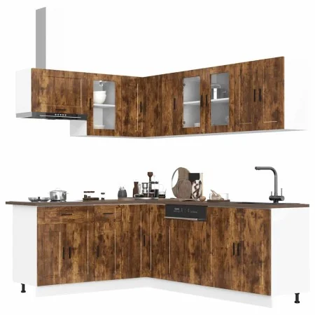 Mueble cocina Porto roble ahumado 11 pzas madera contrachapada von , Küchenschränke - Ref: Foro24-3314906, Preis: 707,32 €, R...
