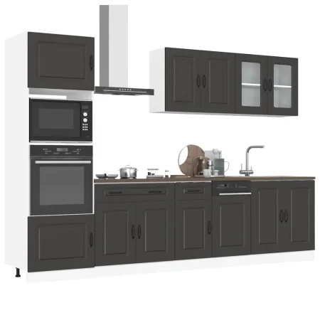 Mueble de cocina Kalmar negra 7 piezas madera contrachapada de , Armarios de cocina - Ref: Foro24-3314732, Precio: 668,84 €, ...