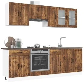 Mueble cocina Kalmar roble ahumado 8 pzas madera contrachapada by , Kitchen cabinets - Ref: Foro24-3314836, Price: 542,43 €, ...