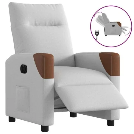 Sillón reclinable eléctrico de tela gris nube by , Armchairs - Ref: Foro24-3323989, Price: 239,36 €, Discount: %